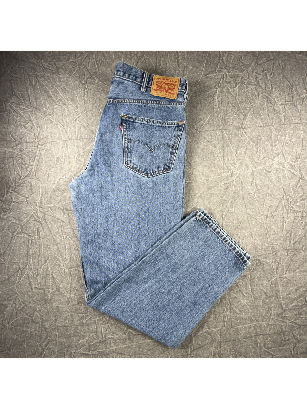Levi's 550 Light Wash Straight Leg Mens 38x34 Blue Jeans